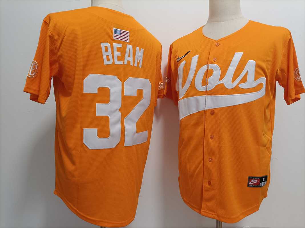 Mens Tennessee Volunteers #32 Drew Beam Orange Stitched Jersey